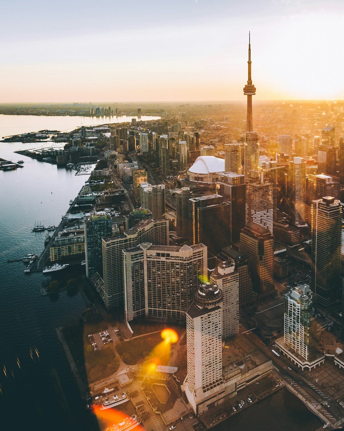 Canadian landscape and city travel view for visa support