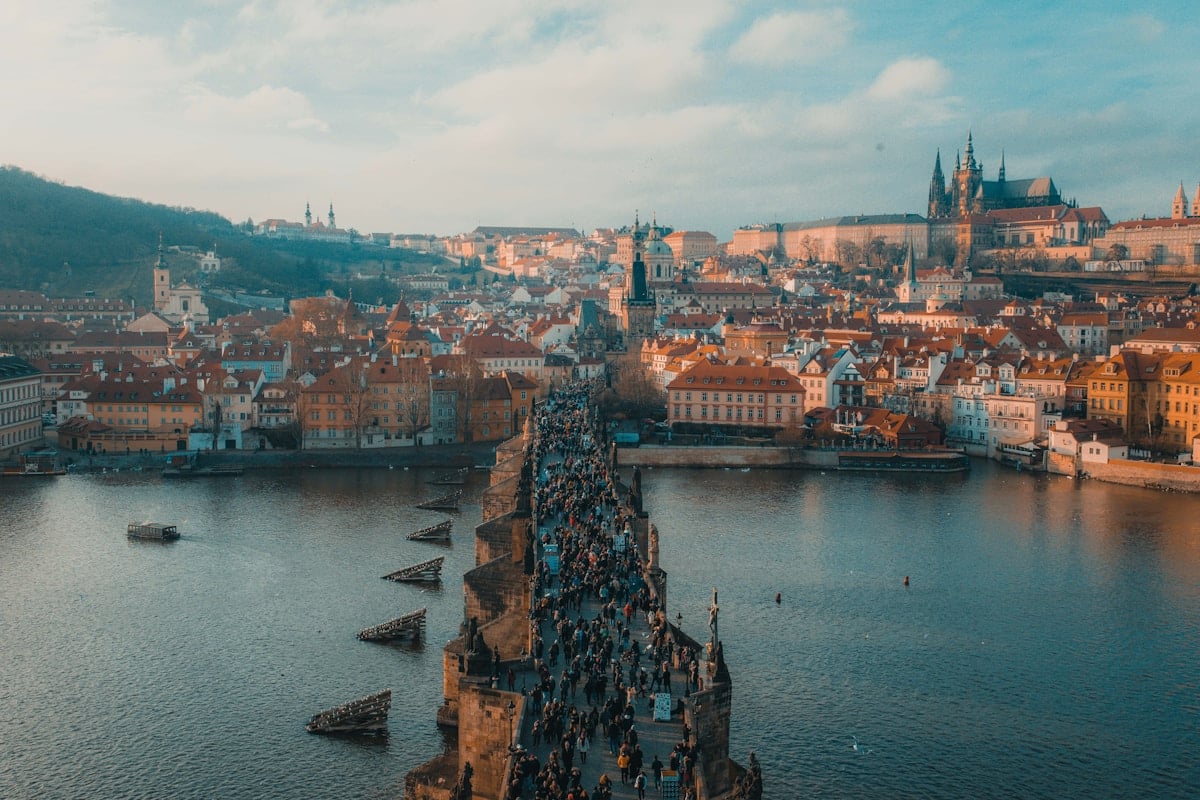 European street and historic buildings for Schengen travel